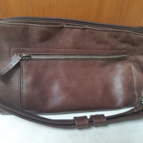 Brown soft genuine leather convertible Derek Alexander bag - Picture 10 of 14